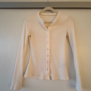 Cream Button-Up Women's Top
